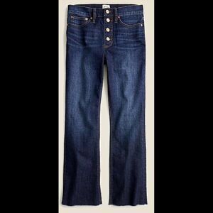 J. Crew 9" demi-boot crop jean in Dark Worn wash, Size 32
